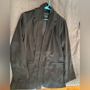 Satin Black Blazer Jacket